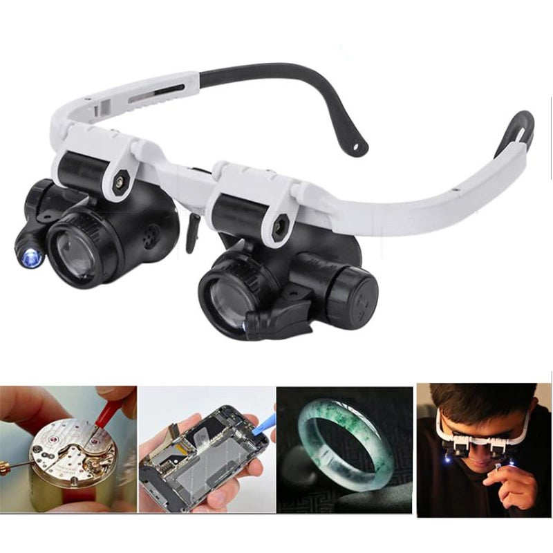 Iywish Magnifying Glasses Jewelry Loupe 8X 15X 23X Watch Repair Magnifier Miniature Magnifying Glass Eye Loop Coin Magnifier Headset Hands Free Magnifier Illuminated Magnifier LED Headband Jewelers Loupe - Image 3